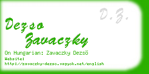 dezso zavaczky business card